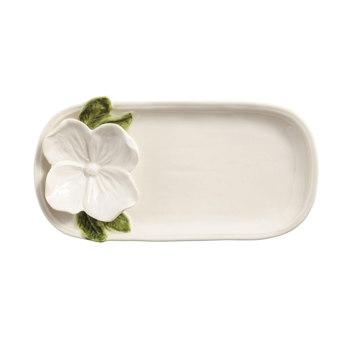 Mud Pie Dishware Plate, 4" x 9", White