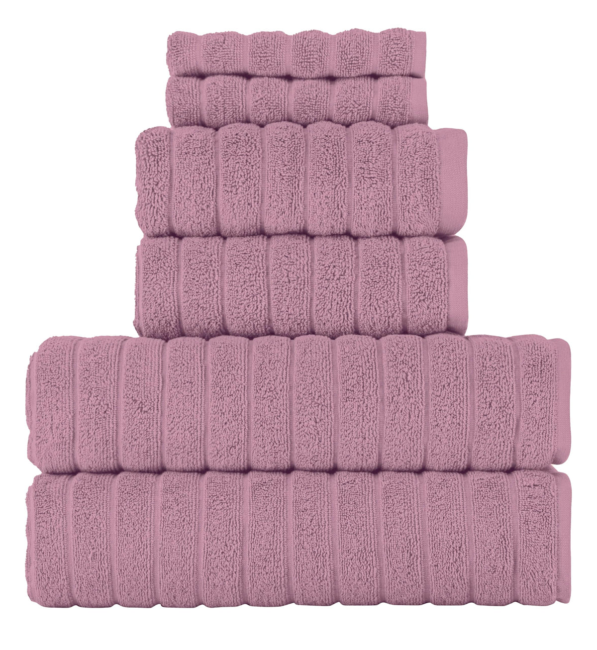 Classic Turkish Towels Towel, 6-Piece Towel Set, Mauve