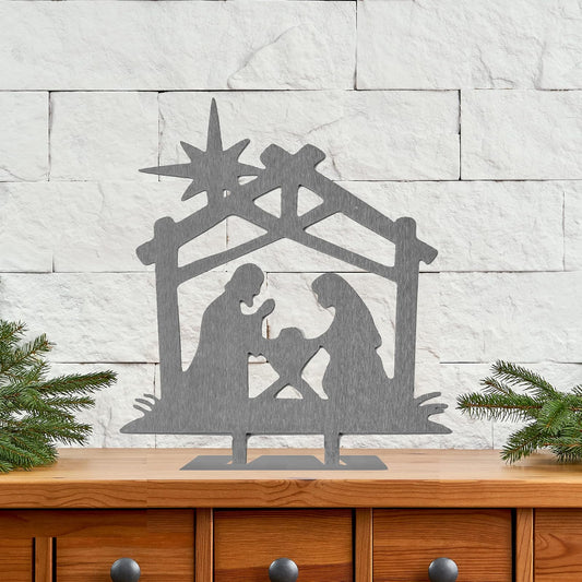 ROCC RUSTED ORANGE CRAFTWORKS CO. 9" Nativity Silhouette - 4 Styles (Bright Star) Silhouette Nativity Scene-Christmas Star Creche Holy Family Nativity Scene-Escena De Navidad-Baby Jesus-Religious