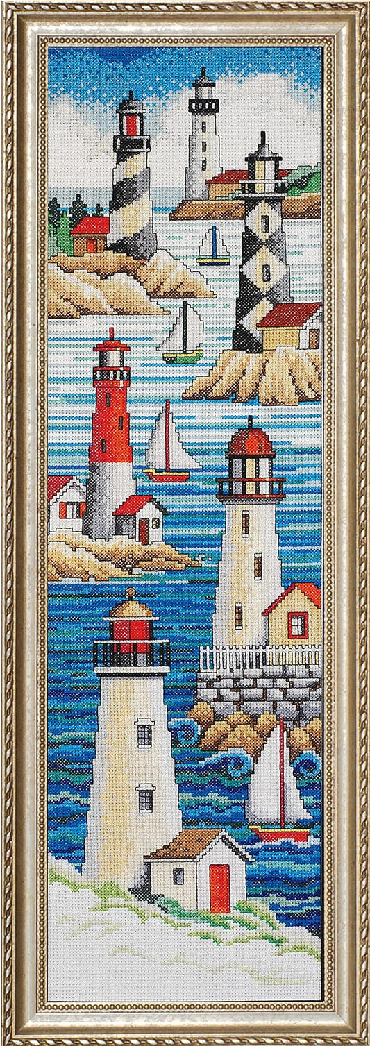 Design Works Crafts Janlynn Lighthouses Counted Cross Stitch Kit-6"X21" 14 Count