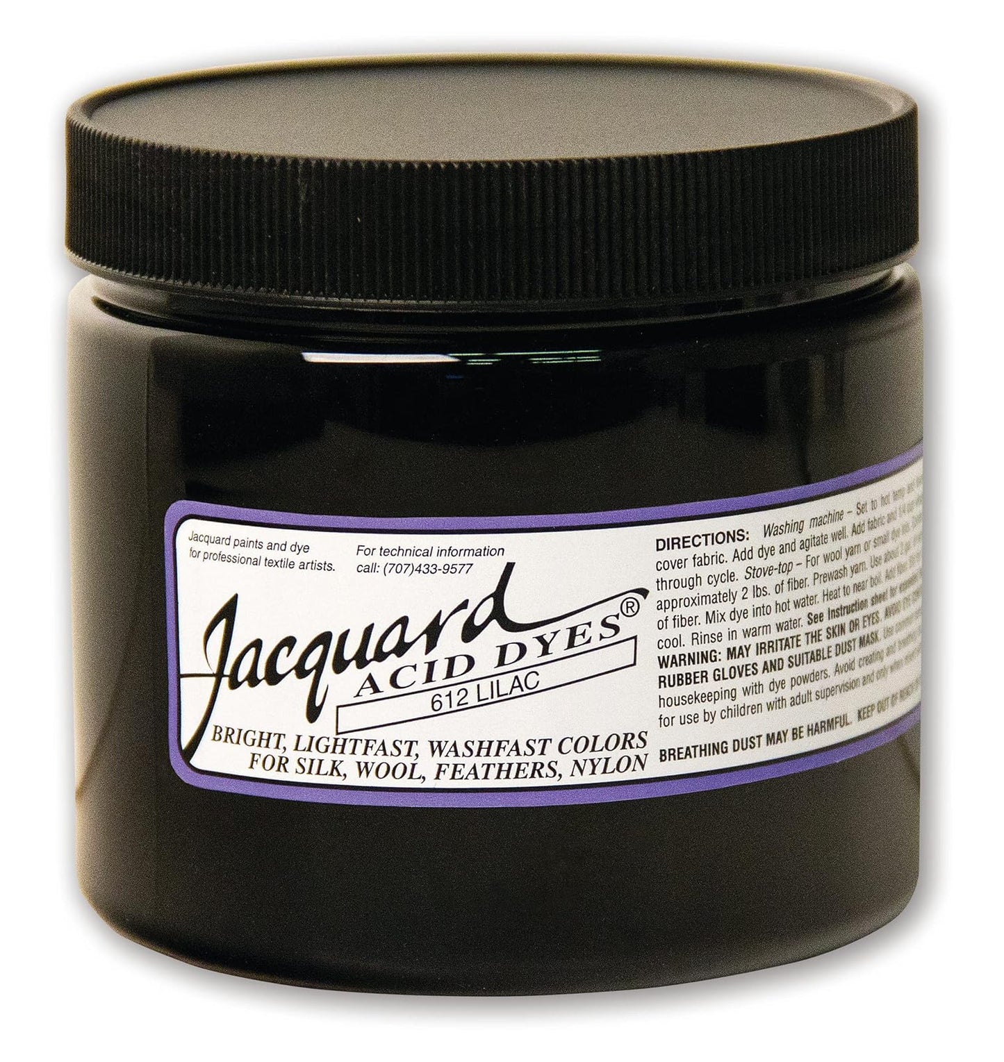 Jacquard Acid Dye for Wool, Silk and Other Protein Fibers, 8 Ounce Jar, Concentrated Powder, Lilac 612