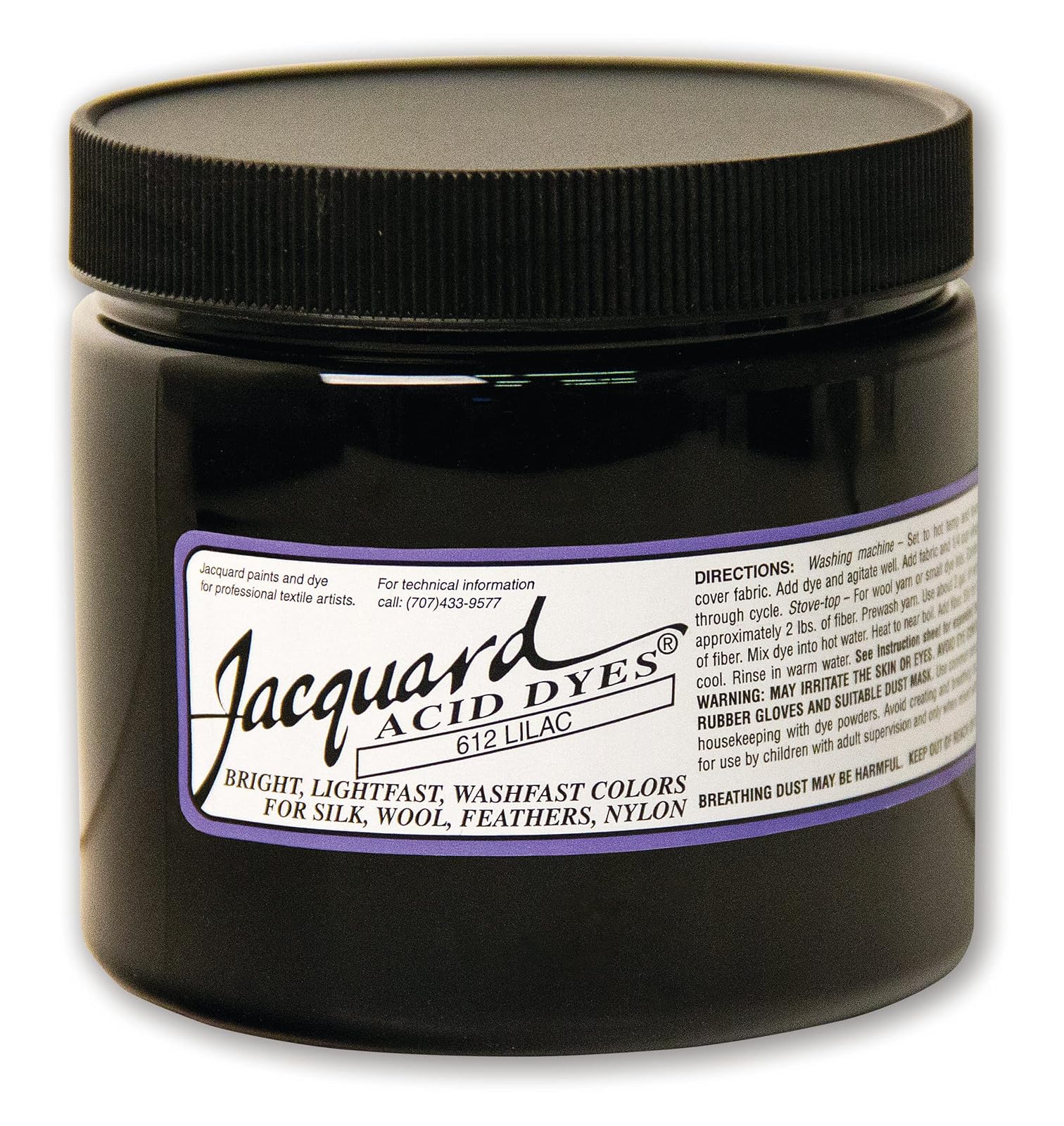 Jacquard Acid Dye for Wool, Silk and Other Protein Fibers, 8 Ounce Jar, Concentrated Powder, Lilac 612