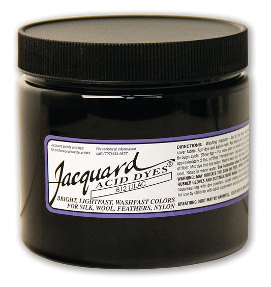 Jacquard Acid Dye for Wool, Silk and Other Protein Fibers, 8 Ounce Jar, Concentrated Powder, Lilac 612
