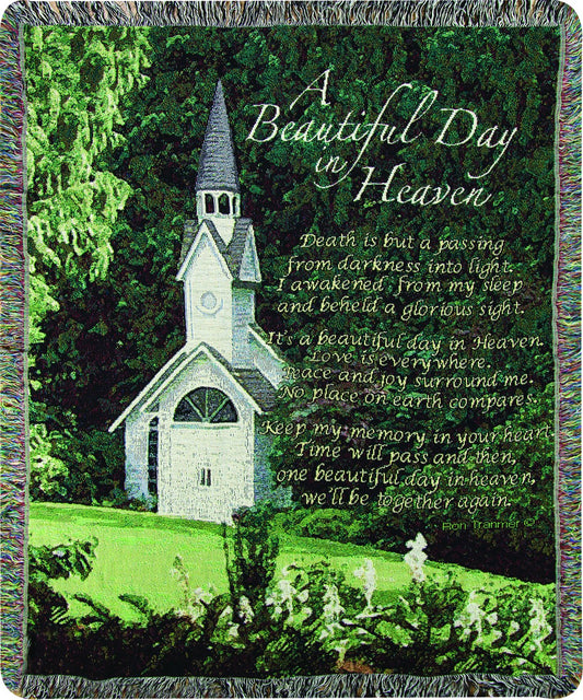 Manual Tapestry Throw, A Beautiful Day in Heaven, 50 x 60"