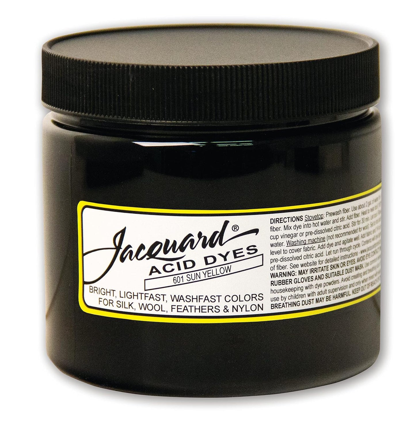 Jacquard Acid Dye for Wool, Silk and Other Protein Fibers, 8 Ounce Jar, Concentrated Powder, Yellow Sun 601