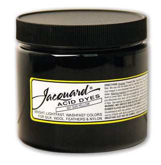 Jacquard Acid Dye for Wool, Silk and Other Protein Fibers, 8 Ounce Jar, Concentrated Powder, Yellow Sun 601
