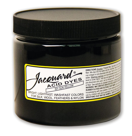 Jacquard Acid Dye for Wool, Silk and Other Protein Fibers, 8 Ounce Jar, Concentrated Powder, Yellow Sun 601