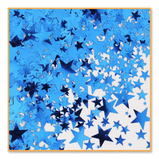 Beistle Stars Assorted Sizes Cutout Plastic Confetti, 1 Pack, Blue