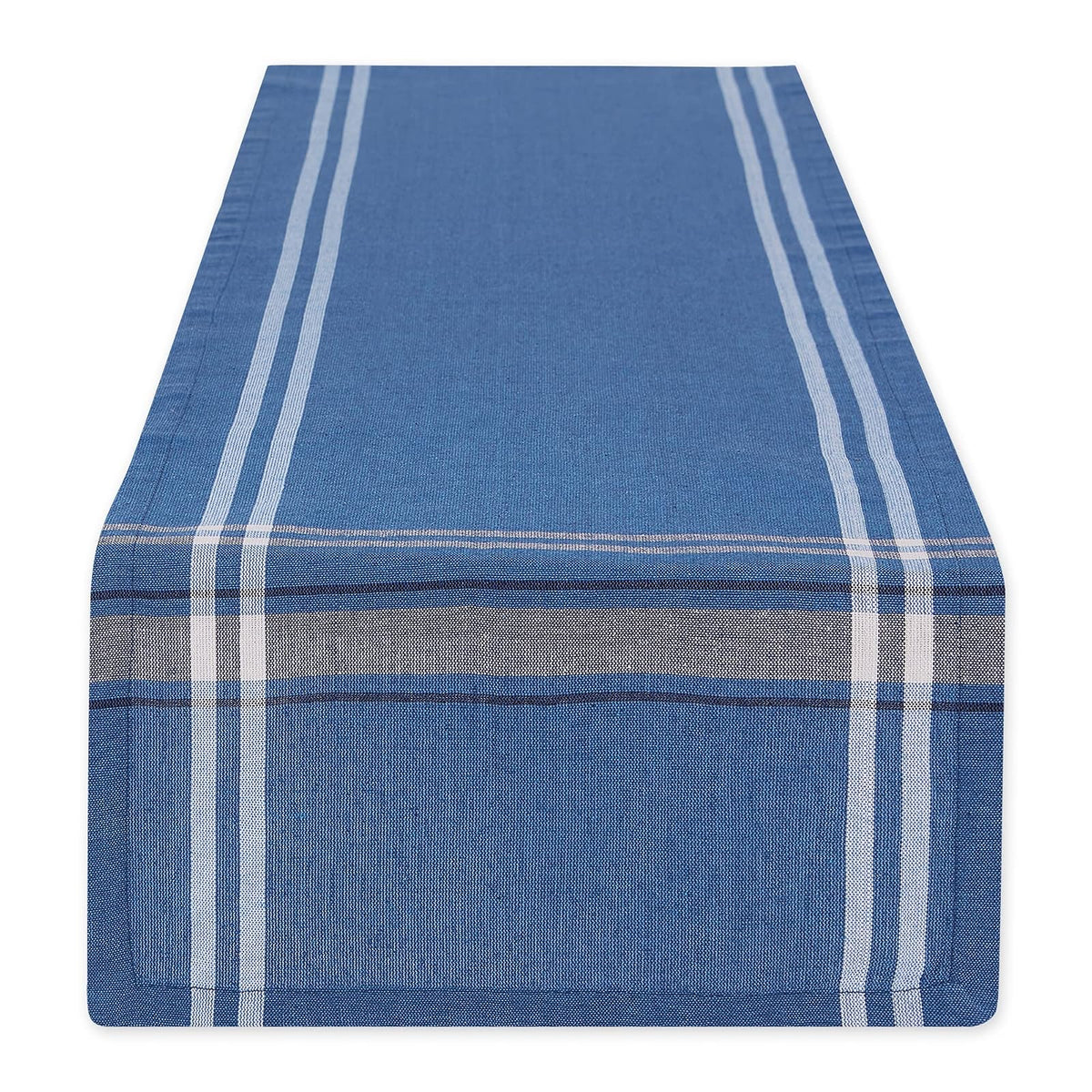 DII Design Kitchen Essentials Everyday French Stripe Tabletop Collection, Table Runner, 14x72, Blue Chambray