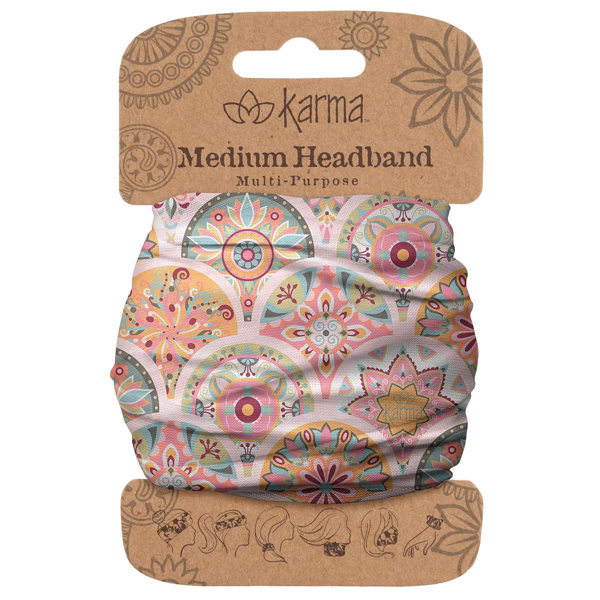Karma Hairband, 1 Count (Pack of 1), Pink Medallion