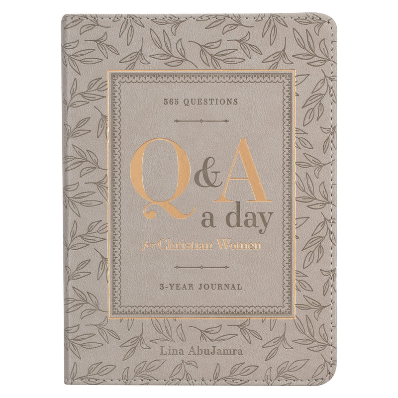 Q&amp;A a Day: Three Year Prompted Journal for Christian Women 365 Questions, Faux Leather, Taupe