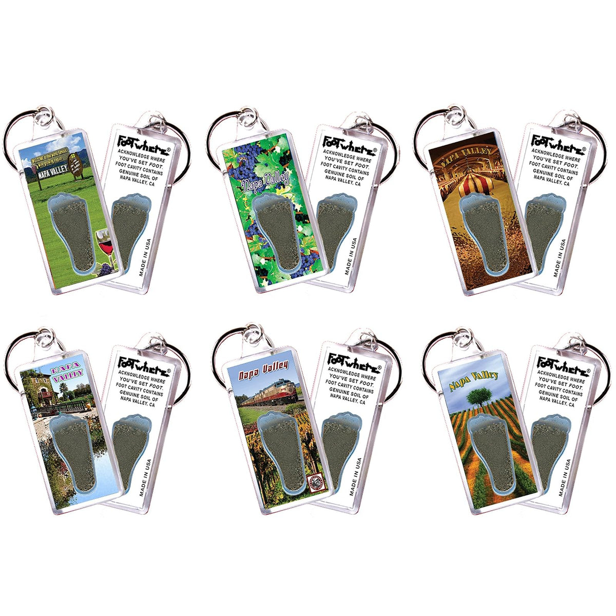 FootWhere Keychain, Small, Clear