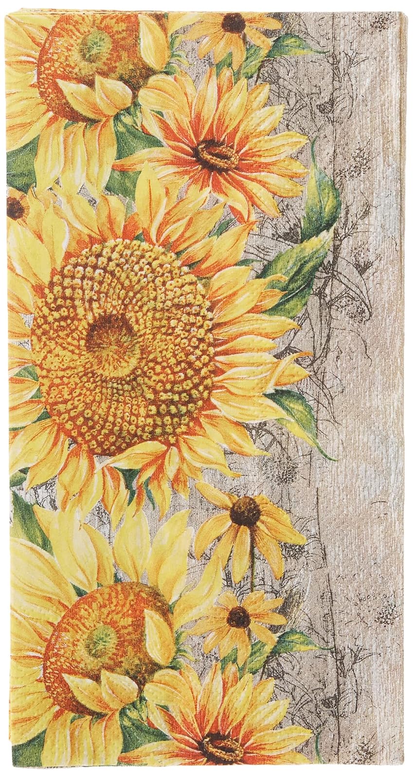 Boston International IHR 16-Count 3-Ply Guest Towel Buffet Paper Napkins, 8.5 x 4.5-Inches, Le Tournesol Light Brown