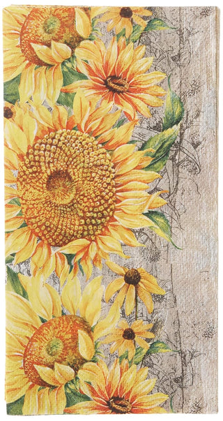 Boston International IHR 16-Count 3-Ply Guest Towel Buffet Paper Napkins, 8.5 x 4.5-Inches, Le Tournesol Light Brown