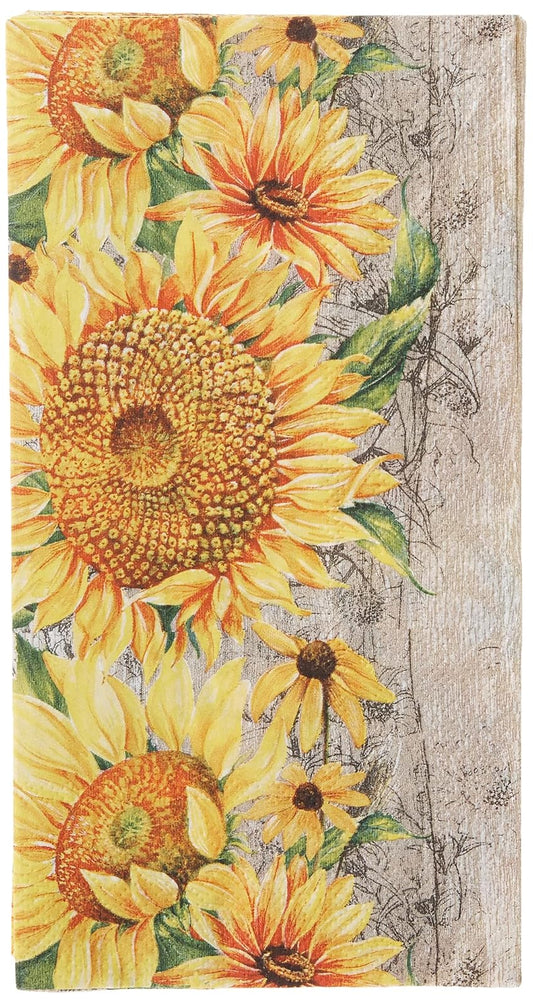 Boston International IHR 16-Count 3-Ply Guest Towel Buffet Paper Napkins, 8.5 x 4.5-Inches, Le Tournesol Light Brown