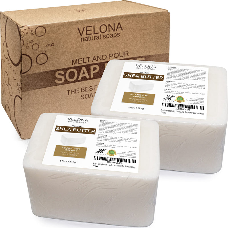 velona 10 LB - Shea Butter - Melt and Pour Soap Base SLS/SLES free | Natural Bars for The Best Result for Soap-Making