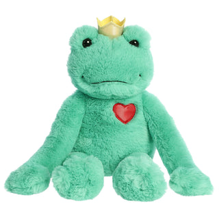 Aurora® Heartwarming Valentine Frog Prince Stuffed Animal - Decorative Charm - Loveable Companions - Green 18 Inches