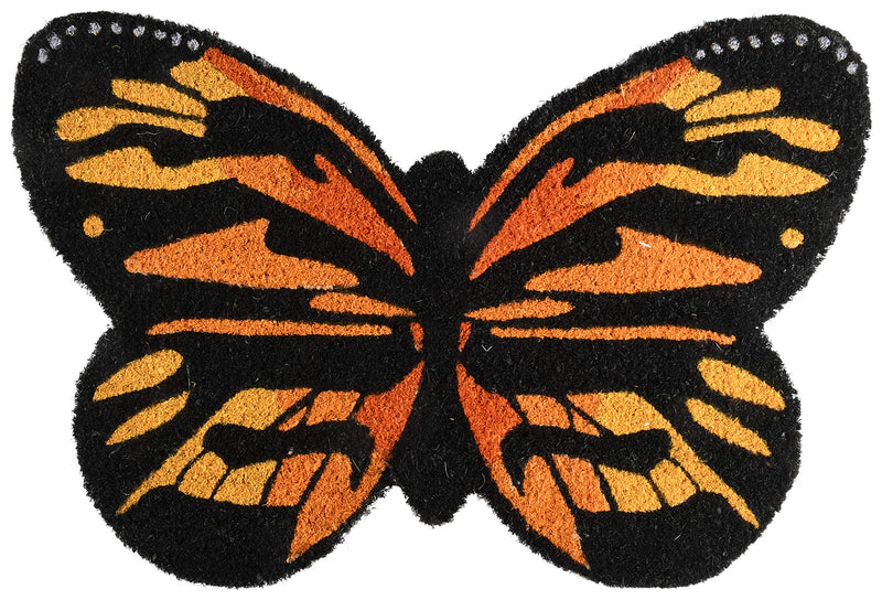 Esschert Design RB201 Butterfly Coir Doormat, Orange/Black