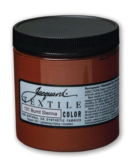Jacquard Fabric Paint for Clothes - 8 Oz Textile Color Burnt Sienna Leaves Fabric Soft - Permanent and Colorfast - Professional Quality Paints Made in USA - Holds up Exceptionally Well to Washing…
