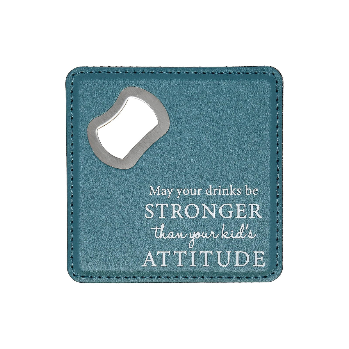 Pavilion Gift Company Drink Coaster, 4", Teal, White