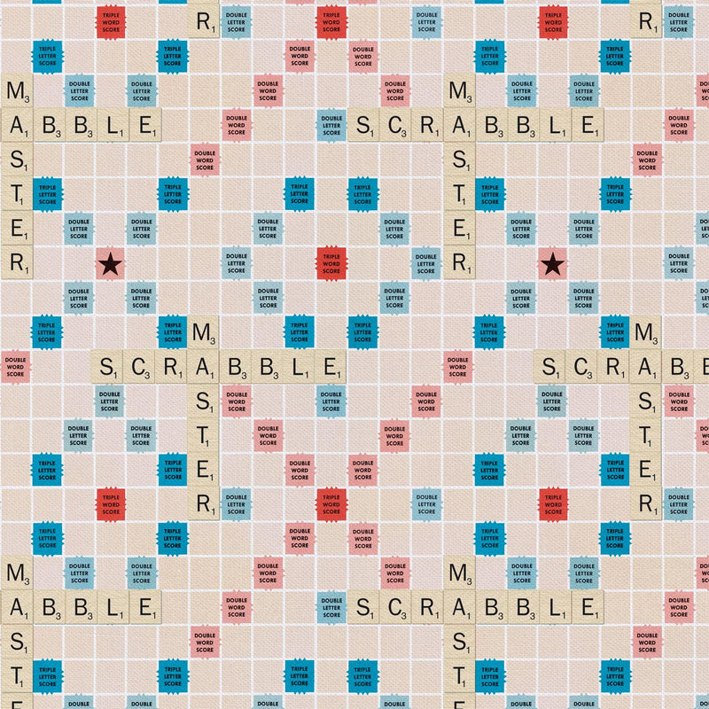 2 Yards Quilting Cotton for Sewing – Hasbro- Scrabble Master - 100% Cotton - Soft, Decorative Material - Pre-Cut 44-45 Inches Wide x 2 Yards - by Camelot Fabrics