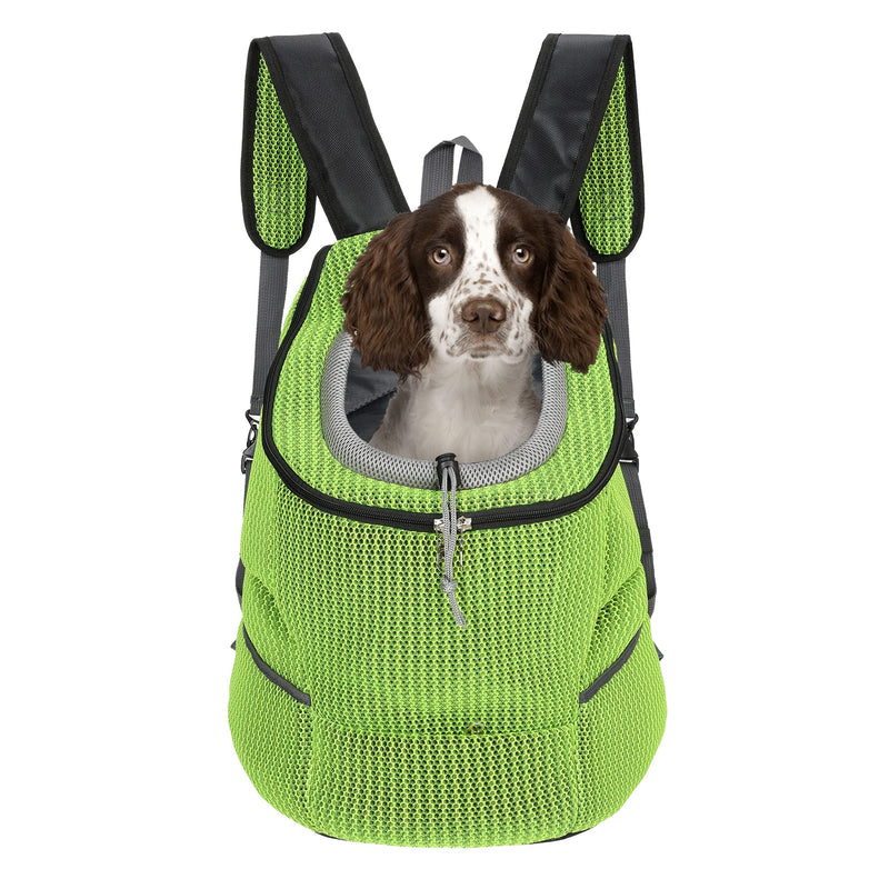 Mile High Life | Hiking Outdoor Pet Carrier Backpack | Kitty Puppy Cat Carrier | Dog Carrier for Small Dogs | Dog Backpack w Breathable Mesh with Soft Padding(Comb Lime Green, Small (Pack of 1))