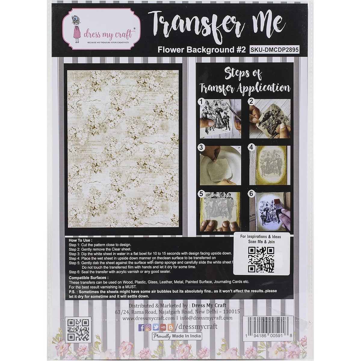 Dress My Craft Iron On Transfer Design, A4