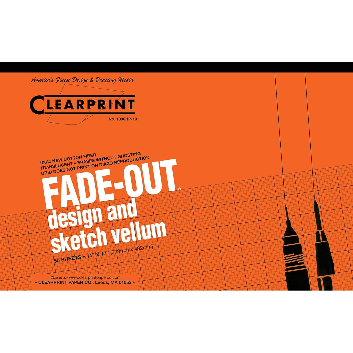 Clearprint Art Media Paper, 18 x 22 x 0.5 inches, Translucent White,Blue