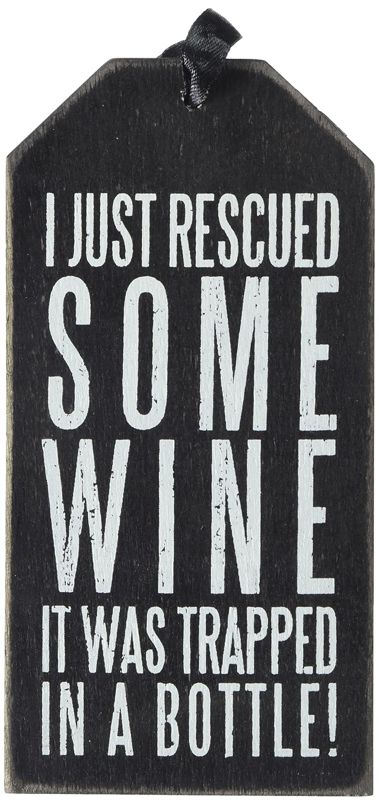 Primitives by Kathy Bottle Tag, 6 by 3-Inch, Rescued Wine