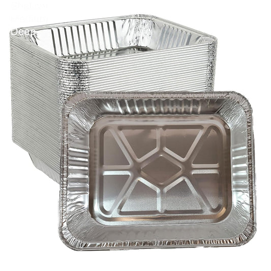 DHG Professional [20 Pack] 9x13 Disposable Foil Pans Aluminum Drip Pans - Half Size Steam Table Aluminum Trays without Lids - Great for Cooking, Heating, Storing, Prepping Food (9"x13"x2")