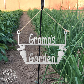 ROCC RUSTED ORANGE CRAFTWORKS CO. Garden Hanger's for Him (Gramp's)-Garden Signs Decorative Outdoor-Garden Gifts for Men-Outdoor Signs-Gifts for Gardeners Men-Fathers Day Yard Sign-Gardening Signs