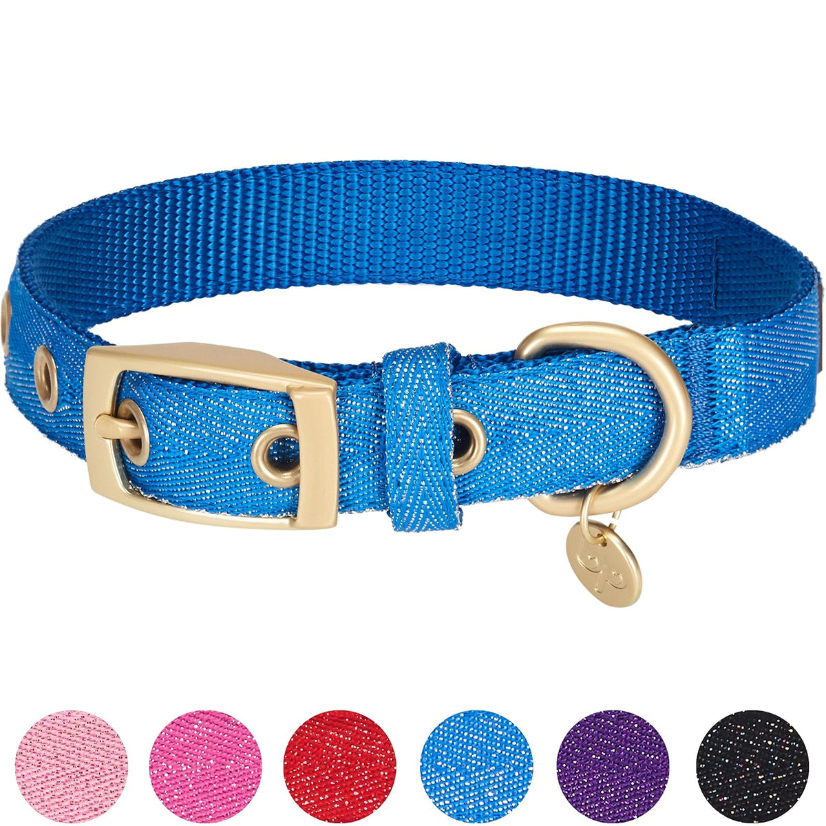 Blueberry Pet Animal Collar, Medium, Azure Blue