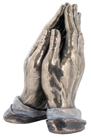 Unicorn Studio 7.75 Inch Praying Hands Cold Cast Bronze Material Figurine