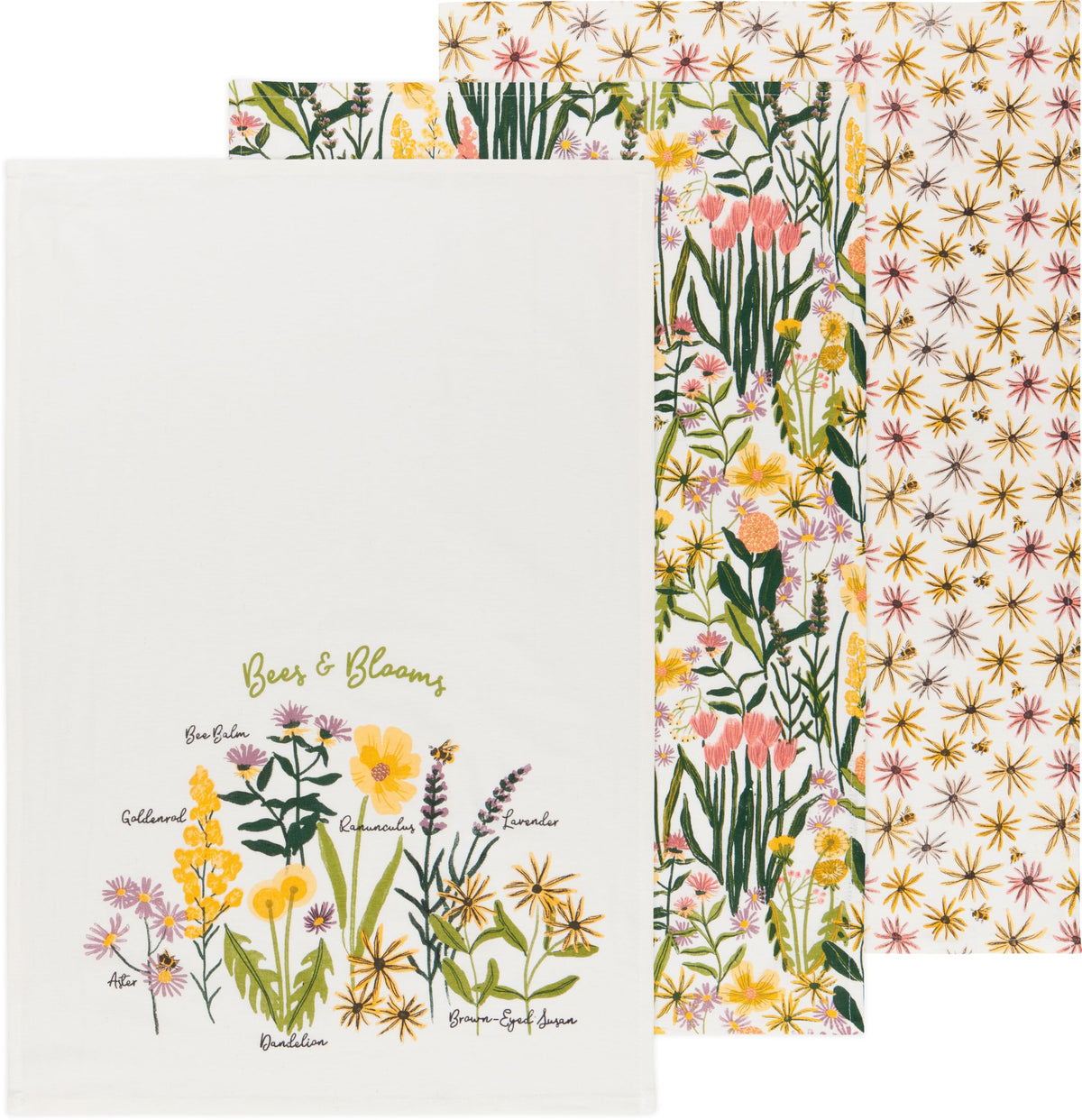 Now Designs Towel, W20 x L30in, Bees & Blooms
