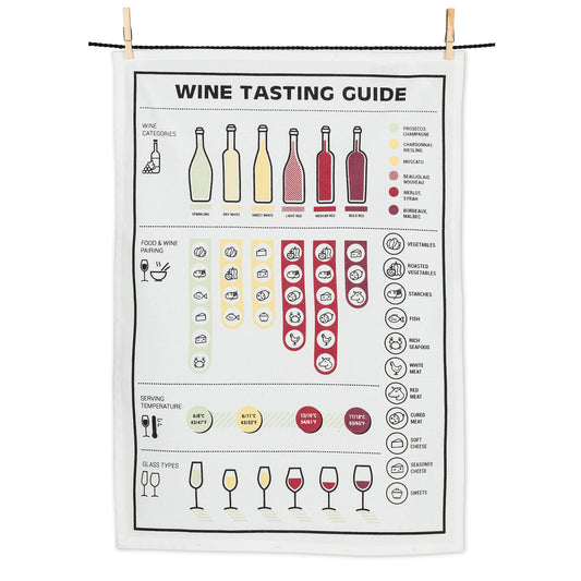 Abbott Collection Wine Guide Tea Towel-20x28 L, 20x28 inches long, multi colour