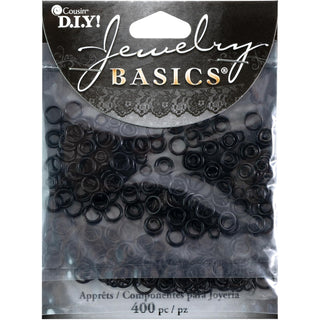 Cousin Jewelry Finding, Black 4mm-6mm Jump Rings, Jump Rings