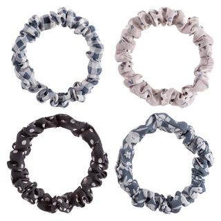 Karma Hair Tie, Thin, Black & Gray Floral