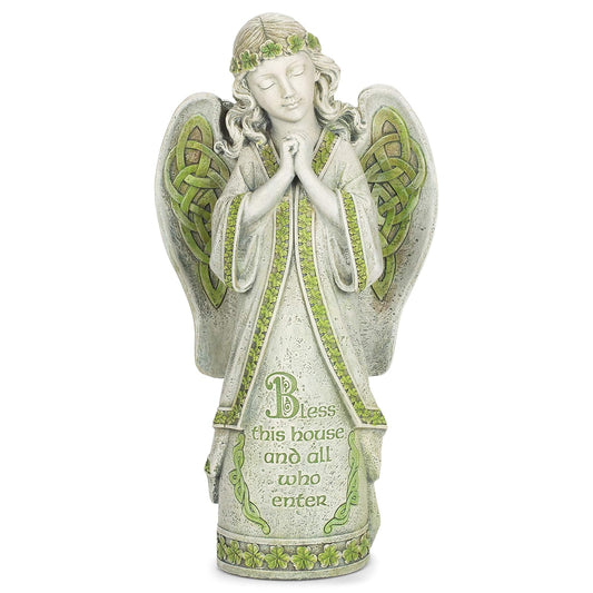 Roman Celtic Garden Collection Bless This House and All Who Enter Irish Garden Angel Statue 14.5-Inch