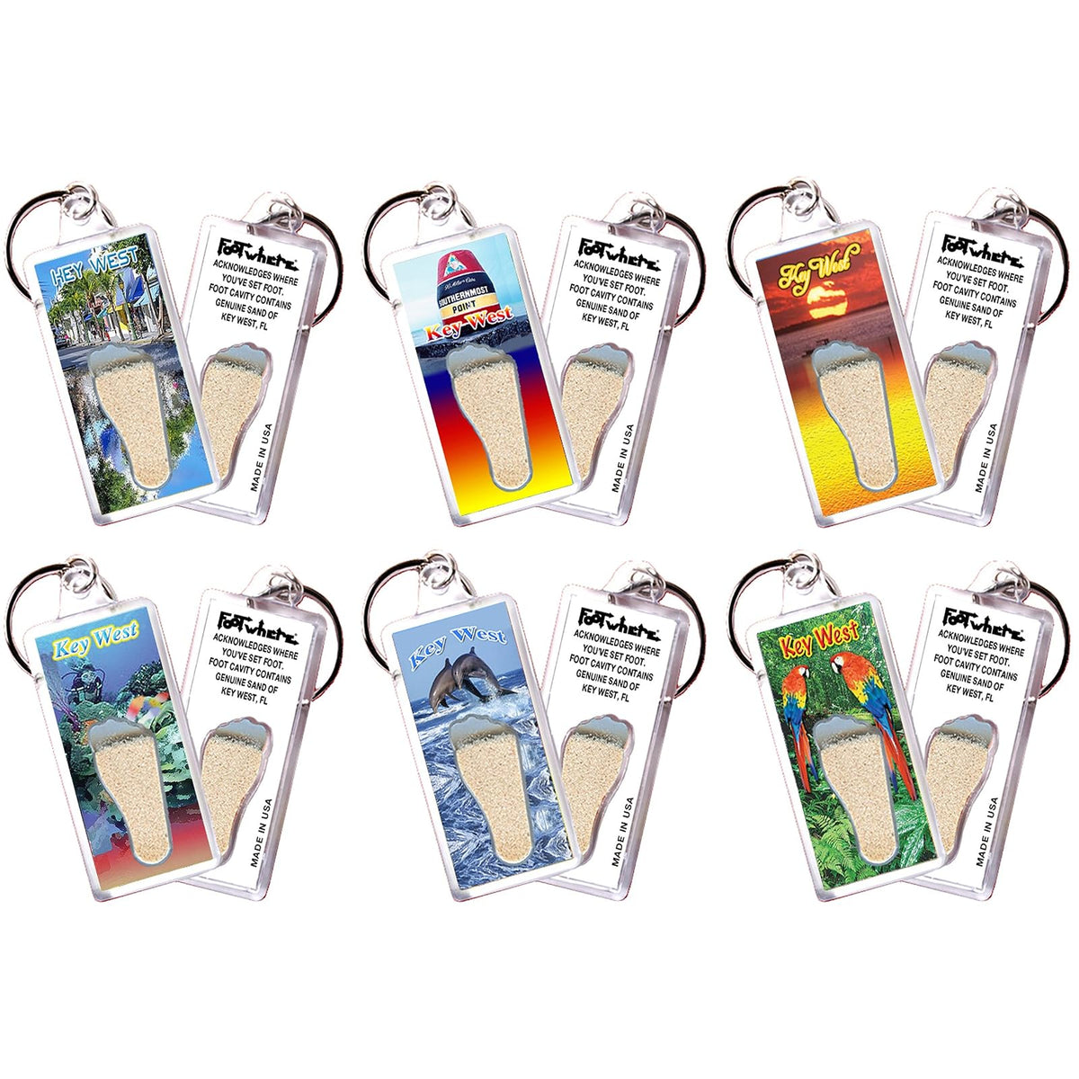 FootWhere Keychain, Small, Clear