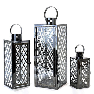 allgala Candle Holder, Large, Diamond Black