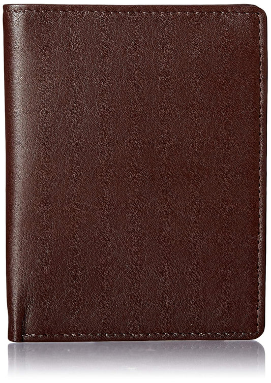 Royce Leather RFID Blocking Bifold Passport Currency Travel Wallet, Brown, One Size