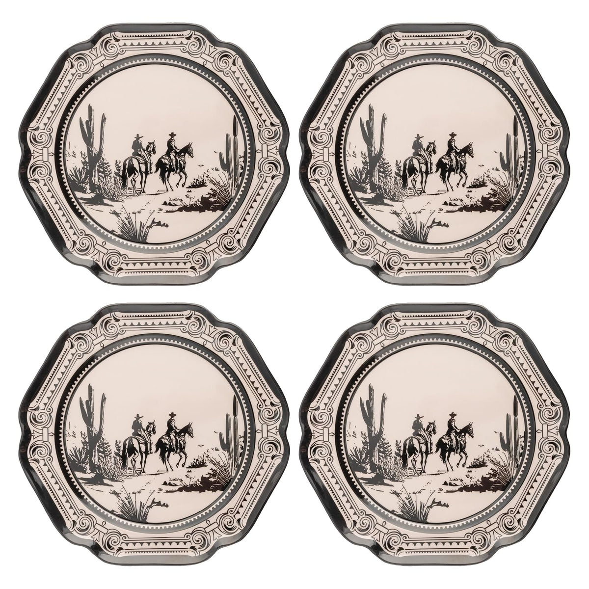 Karma Dishware Plate, Salad Plates, Gothic Cowboy