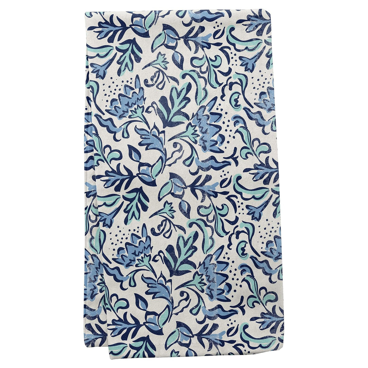 Karma Towel, Approx. 28"L x 20" W, Blue Botanical