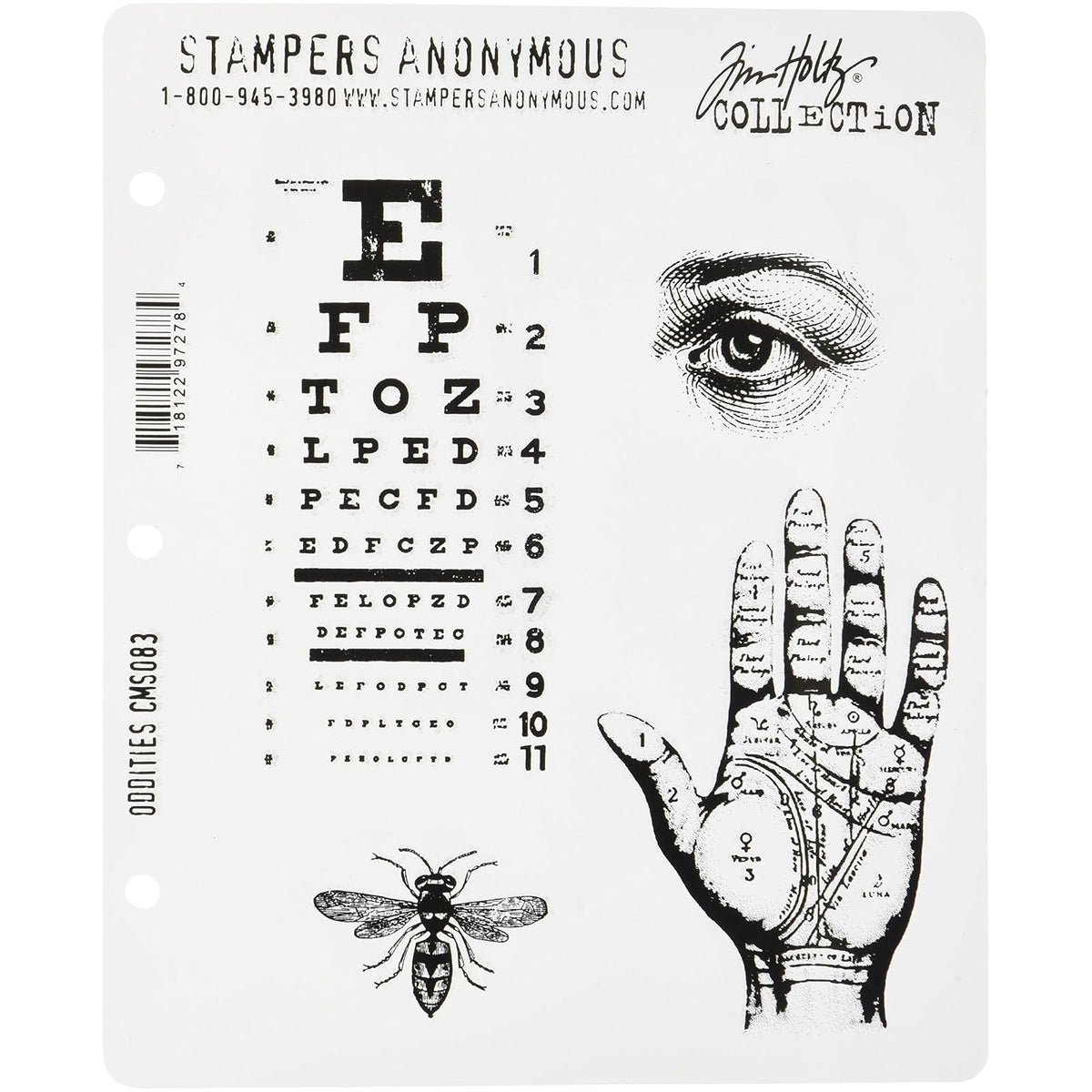 Stampers Anonymous Rubber Stamp, 7 x 8.5 inches, Oddities