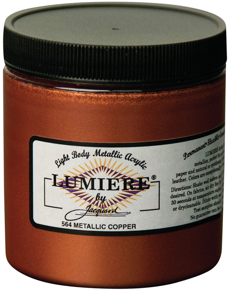 Jacquard Lumiere Fabric Color 8 oz Jar - Metallic Copper