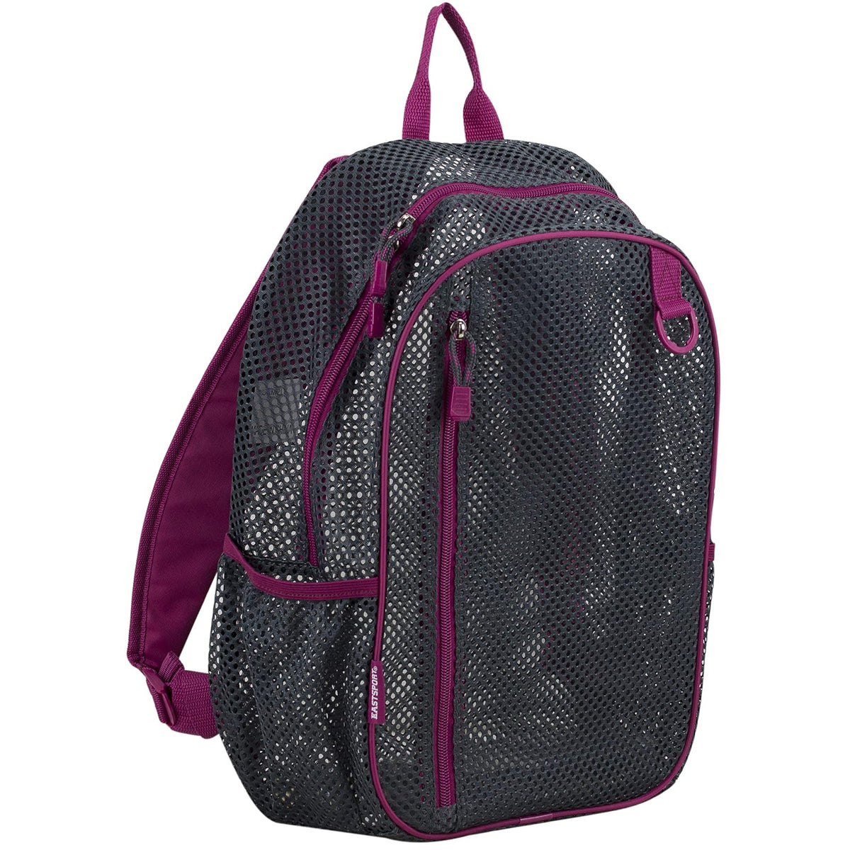 Eastsport Backpack, Large, Graphite Mesh/Raspberry Trim and Straps