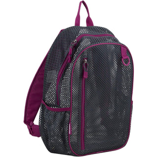 Eastsport Backpack, Large, Graphite Mesh/Raspberry Trim and Straps