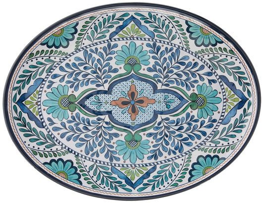 Certified International Talavera Melamine 18" x 13.5" Oval Platter, Multicolor