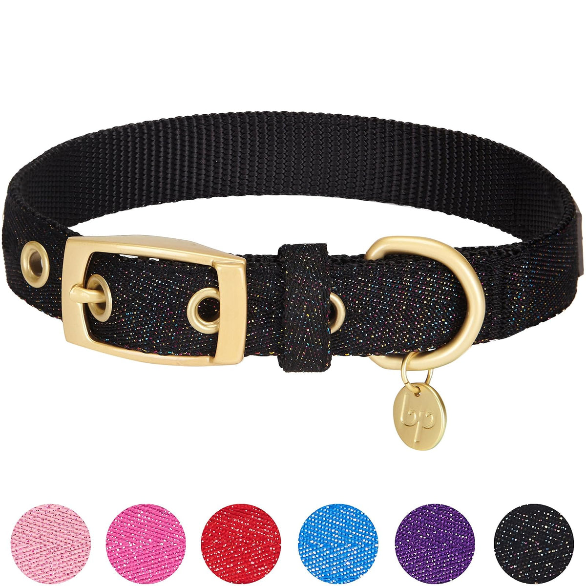 Blueberry Pet Animal Collar, Large, Shining Black
