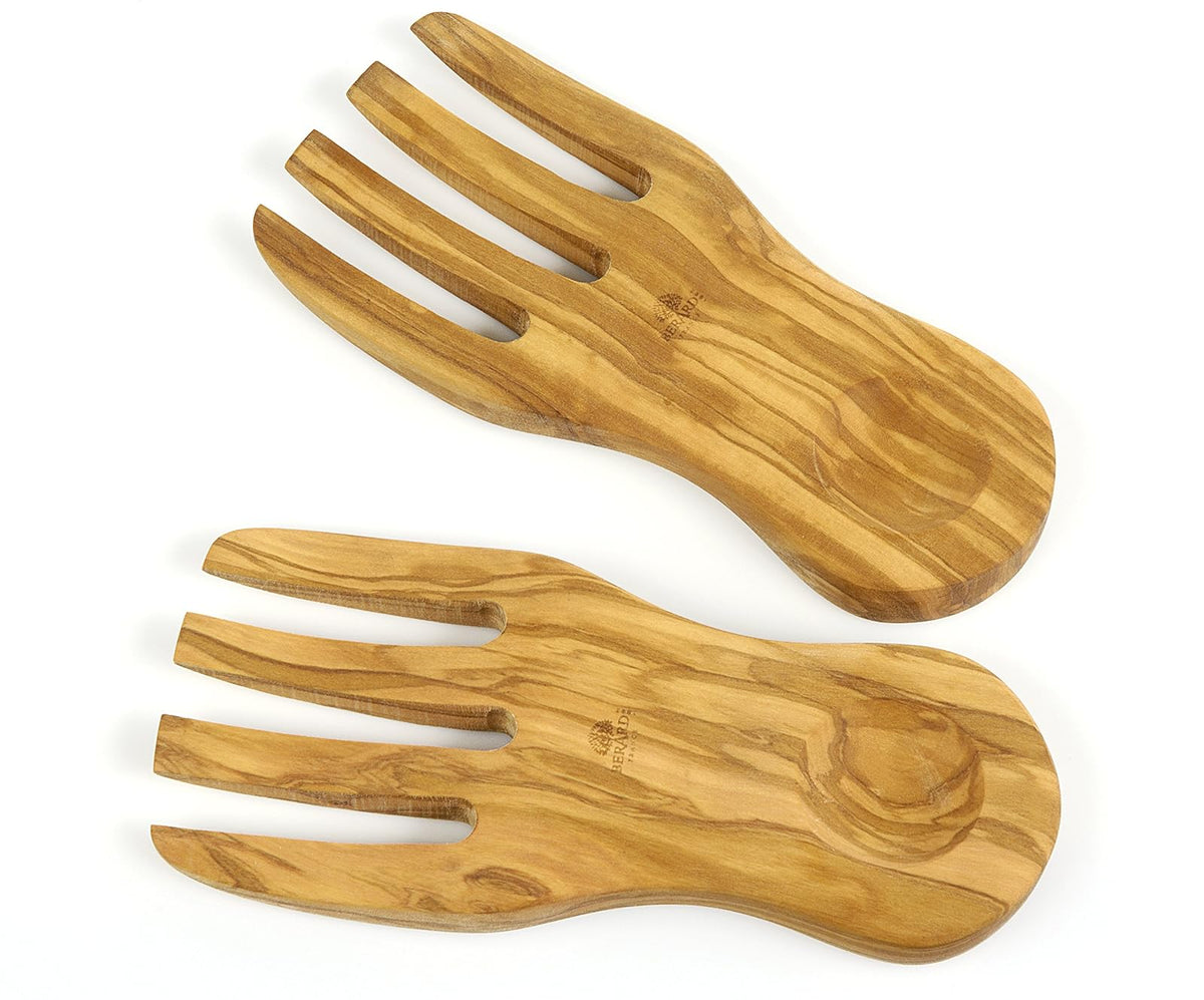 Browne & Co Berard Olive-Wood Handcrafted Curved Salad Servers